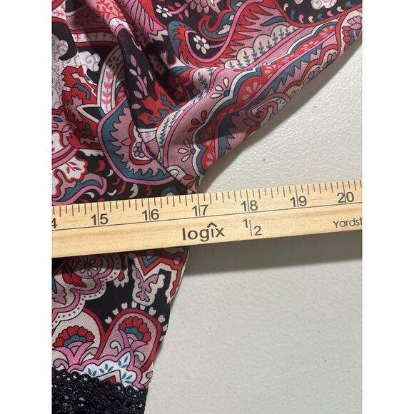 Forever 21 Women's Size Medium Pink Ruffles Paisley Print Bell Sleeve Mini Dress - Picture 5 of 11